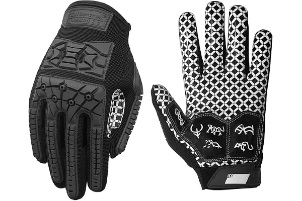 Seibertron Lineman 2.0 Anti-dérapant Shock-Absorbant Rembourré Américain Football Receiver Gants/Gloves, Flexible TPR Impact Protection Back of Hand Glove Adulte Taille