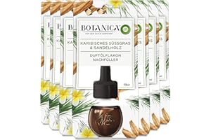 ‎BOTANICA BY AIR WICK Botanica by Air Wick Duftölflakon – Duft: Karibisches Süßgras & Sandelholz – Nachhaltig hergestellt mit natürlichen Inhaltsstoffen – 7 x Duftölflakon Nachfüller