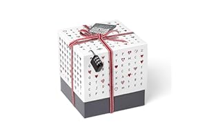 SURPRISA Geschenkbox, Rätselbox Geldgeschenke Verpackung, Gutscheine zum Hochzeit, Valentinstag, Hochzeitstag, Herzrätsel, Größe M (16cm)