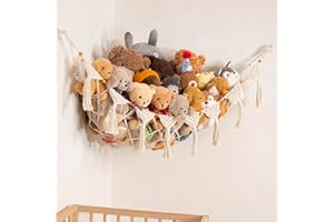 Amdermi Kuscheltier Aufbewahrung Netz Hängend Organizer Kinderzimmer Stofftier Spielzeug Hängematte für Teddy Eckspielzeug für Schlafzimmer