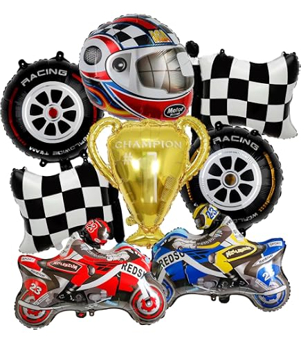 Renn-Auto Ballon Set – Mit XXL Auto, Reifen & Sternen, Für Kindergeburtstag & Motorsport-Party
