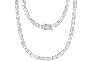 Michooyel Collana da tennis 3/4/5/6 mm, placcata oro/argento, catena da tennis da donna in argento, catena da uomo in oro con zirconi 5A, catena hip hop per uomini e donne, 40-60 cm