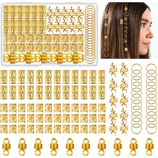 180 Stück Haarringe In KC-Gold – 12mm & 14mm, Für Zöpfe, Dreads & Stylische Frisuren