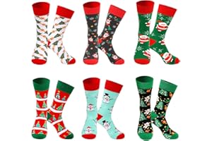 DOUUCO Skarpety bożonarodzeniowe, kolorowe motywy bożonarodzeniowe, uniseks, dla kobiet, mężczyzn, ciepłe, przytulne skarpety zimowe z bawełny