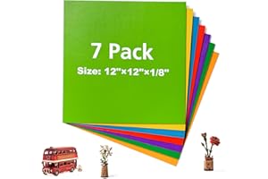 ROBOTIME Contreplaqué 3mm Couleur 7 Couleurs 300 x300mm Planche Bois Brut Bouleau Panneau Feuille Découpe Pyrogravure Gavure Laser Bois