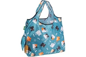 ECO CHIC Foldable Reusable Large Recycled Grocery Bags Lightweight Shopping Tote Bags with Storage Pouch