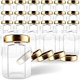 GoJars Hexagon Glass Jars for Gifts, Weddings, Honey, Jams, and More (24, 6oz)