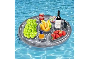 Snowtain Bar Gonflable Piscine,Porte Gobelet Gonflable 8 Trous,Plateau Flottant pour Piscine Convient pour Les fêtes à la Piscine et Les fêtes sur la Plage