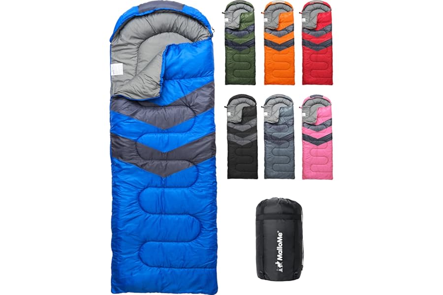 MalloMe Sleeping Bags for Adults & Kids Sleeping Bag 3-4 Season - Ultralight Backpacking Sleeping Bag Cold Weather & Warm, Lightweight Compact, Single Adult Girls Boys Winter Sleep Camping Accessories