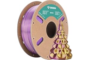 PLA Filament 1,75 mm Silk, ENISINA Filament PLA Shiny Silky Shine do drukarek 3D, Precisão Dimensional +/- 0,03 mm, 1kg (Złoto & Fiolet)