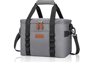 LANDICI Cool Bag Insulated 24-Can, 20L Large Collapsible Cooler Bag, Picnic Lunch Bag Box Soft Sided with Shoulder Strap for Adult Men Women, Leak-Proof Freezer Bag for Food/Camping/BBQ/Golf