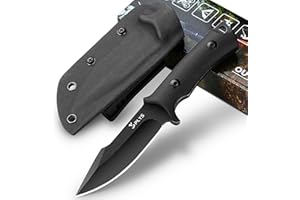 Plys Coltello da Sopravvivenza per Esterni, da Campeggio, in Acciaio 440c, Coltello da Cintura Edc, Impugnatura in G10 Con Fodero in Kydex, Adatto per Campeggio, Pesca, Escursionismo, Caccia