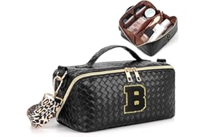 Deciniee Borsa Cosmetica da Viaggio: Beauty Case da Viaggio Donna Lettera Personalizzata - Portatile Beauty Case Donna per Le Donne Ragazze - Nero B