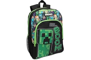 Minecraft Kids Backpack Childrens School Bag with Creeper Print Boys Gamer Rucksack
