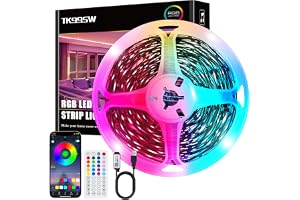LED Remsa 15m, RGB Ljusremsa Med 44 Tryckknapps Ir Fjärrkontroll Och App Kontroll, Musikalisk Synkroniserad Fär Gskiftande Känslig Inbyggd Mikrofon TimerinstäLlning, För Fest/Hem/Sovrum/KöK