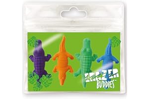 Erazer Buddies - Crocodile de Deluxebase. Gommes en Forme de Crocodile Fournitures Scolaires fantaisie pour Filles et Garçons. Ensemble de gommes colorées, idéal pour le bureau et l'école
