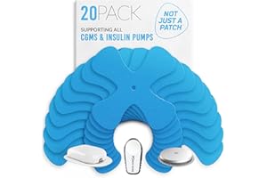 Not Just A Patch X-Patch CGM Sensor Patches (20 Pack) - Water Resistant Omnipod 5 Adhesive Patches - Durable for Active Lifestyle for 10-14 Days - Compatible with Dexcom G6, Libre 2 in Blue