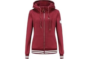 TrendiMax Sweat à Capuche Femmes avec Poches Manches Longues Manteau Femme Hiver Zippé Col Montant Hoodie Femme Chaude Douce Confortable