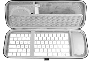 Geekria Tastatur-Tragetasche, Hartschalen-Schutzhülle, Reisetasche, kompatibel mit Magic Keyboard Wireless Bluetooth, Magic Keyboard und Magic Mouse Combo Case (Hellgrau)