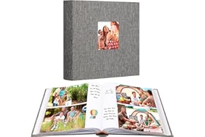 NISELITY Album fotografico a 240 tasche 13x18 con spazio per scrivere, album fotografico 13x18 di grande capacità con 240 foto, foto di matrimonio anniversario della famiglia del bambino (Grigio)