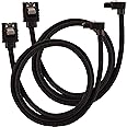 Corsair Cavo SATA Schermato Premium - SATA 6Gbps 60 cm, Connettore a 90°, Nero