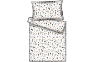 KiGATEX Kinderbettwäsche-Set Fußball mit Reißverschluss – 100% Baumwolle – 2-teilig: Decke 100x135 cm + Kissen 40x60 cm – weich & atmungsaktiv – für Jungen & Mädchen – waschbar bei 60 °C