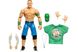 Mattel WWE Elite Wrestlemania - John Cena, action figure snodata e da collezione, con mani intercambiabili, accessori e pezzi Crea-un-personaggio Nicholas, giocattolo per bambini, 8+ anni, HVJ09