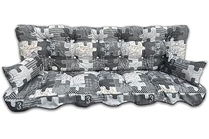 Adlatus-Kühnemuth Polsterauflage Hollywoodschaukel 150x50 Modell 154 modernes Design in grau Gemustert