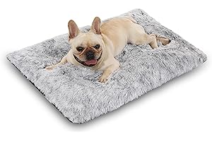 KFNIRE Legowisko dla psa, puszysty materac dla psa, mata nadaje się do prania, poduszka dla psa, materac, wyściełana mata dla psa z antypoślizgowym spodem, wygodna, długa, pluszowa mata dla zwierząt domowych