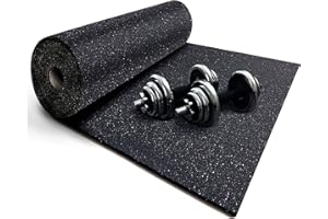 FLODI. Heavy Duty Rubber Gym Flooring Mats 10 mm (125 x 200 cm) Commercial Shock-absorbent Rubber Exercise Mats, Flooring Underlay Equipment Mats, Anti-vibration Rubber Matting