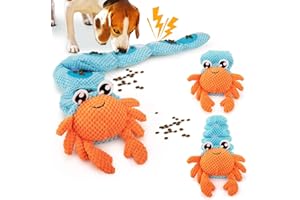 AWOOF Interactive Dog Toys for Boredom,Hermit Crab Shape Squeaky Dog Chew Toys for Small Medium Dogs Release Stress,Snuffle Toys for Puzzle & Natural Foraging Instinct Training