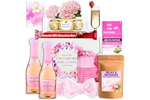 PAMPER ISLAND Prosecco Gift for Women, Birthday Gifts for Women Friends, Unique 21st 30th 40th 50th Gift Set for Her, Birthday Pamper Gifts for Her, Pamper Sets, Mother's Day Hamper (Pink)