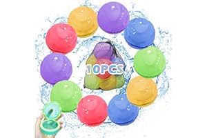 Ligtmor Wasserbomben Wiederverwendbar, 10 Stück Wasserbomben Selbstschließend, Wasserbomben Magnetisch, 1 Sekunde Schnellfüll Wasserbomben Set, Geeignet für Kinder, Erwachsene, Strand, Poolparty