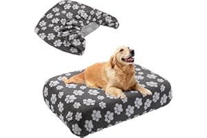 BALAPET Waschbarer Hundebett-Bezug, 100 % wasserdicht, weicher Plüsch-Samt, nur Ersatz, passgenauer, wiederverwendbarer Bezug für Haustiermattenbett (Dunkelgrau, 91,4 x 68,6 x 15,2 cm)
