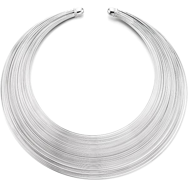 Splendido Ovale Collegamento Multi-Catena Collana Argento 40.6cm