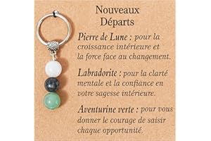 Merclix Idee Cadeau Femme original utile Porte Clef Pierre Naturelle Pierre De Lune Aventurine Cadeaux Femme Noel Anniversaire Fete Des Meres Cadeau Ado Fille Soeur Maman Collegue Meilleure Amie
