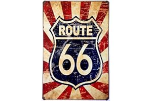 Hioni US Route 66 Road - Placa de metal para decoración de pared
