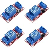 AEDIKO 4pcs Relay Module DC 5V 1 Channel Relay Board with Optocoupler Isolation Support High or Low Level Trigger