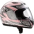 Protectwear Kinder Motorradhelm, Integralhelm, Rosa/Silber Glanz, XXXS