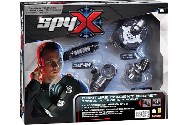 Lansay - Spy X - Kit d'Espionnage pour Enfants dès 6 Ans - Équipement Agent Secret Complet - Missions Passionnantes Haute Technologie - Jeu de Rôle Éducatif - Aventure en Solo ou en Équipe