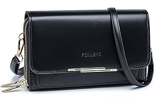 Roulens Borse a Tracolla da Donna,Piccola Borsa per Telefono a Tracolla per Donna con 2 Scomparti Capienti,Borsa Mano PU Pelle Sintetica con Slot per Carte di Credito Cinturino