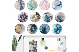 TRITMI 12 pezzi Calamite Frigorifero Decorativi, Magneti per Calamite da Frigo di Cristallo 3D Armadietti e Lavagne, Magnetico per Frigorifero per Bambini, Scuola Aula Ufficio Lavagna