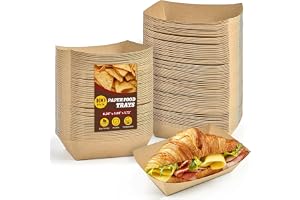 LATERN 100 st matbrickor i kraftpapper, 16 cm x 12 cm tungt papper mat båt engångs serveringskorg bricka för pommes frites na