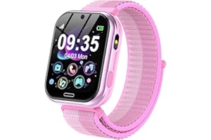 UCANI Smartwatch Bambini - Orologio Telefono Intelligente per Ragazzi con Contapassi Chiamata SOS Giochi Musica Fotocamera Audiolibri Torcia Sveglia, Kids Smart Watch per Bimbi 3-12 Anni Regalo (Rosso Rosa)