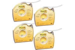 Post-it 652 Labeling & Cover-Up Tape, Non-Refillable, 1/3" x 700" Roll (4)