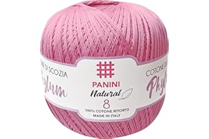 Panini Tessuti, Gomitolo Cotone Phylum Tit.8 - Made in Italy - Disponibile più colori per lavori a uncinetto - 100g - 710 m - Fai da te, Filati, Cotone