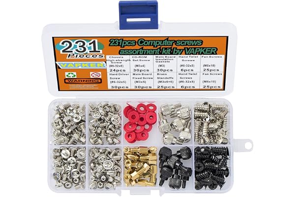 VAPKER PC Computer Screws Kit d'assortiment Kit d'assortiment de 231