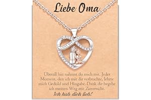 POWWA Oma Kette Beste Oma Geschenke von Enkelin Großmutter Geburtstagsgeschenke Herz Infinity Halskette Muttertag Schmuck Geschenk für Damen