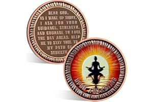 ACGZQY Sunlight Sea Meditation Coin - Sobriety Coin - Awakening Sobriety Chip AA Coin and Medallions Inspirational Sober Recovery Prayer Token Narcotics Alcoholics Anonymous Sobriety Gifts