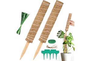 Vicloon Tuteur Plante, 2pcs Tuteur Monstera, 40cm Tuteurs Coco, Support Plante Grimpante Pliable pour Plantes Monstera Extension Maison Jardin de Support de Plantes